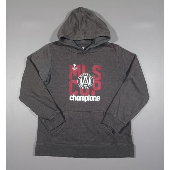 Champion Tops - Atlanta United Hoodie Womens L Gray Pullover 2018 MLS cup Champion